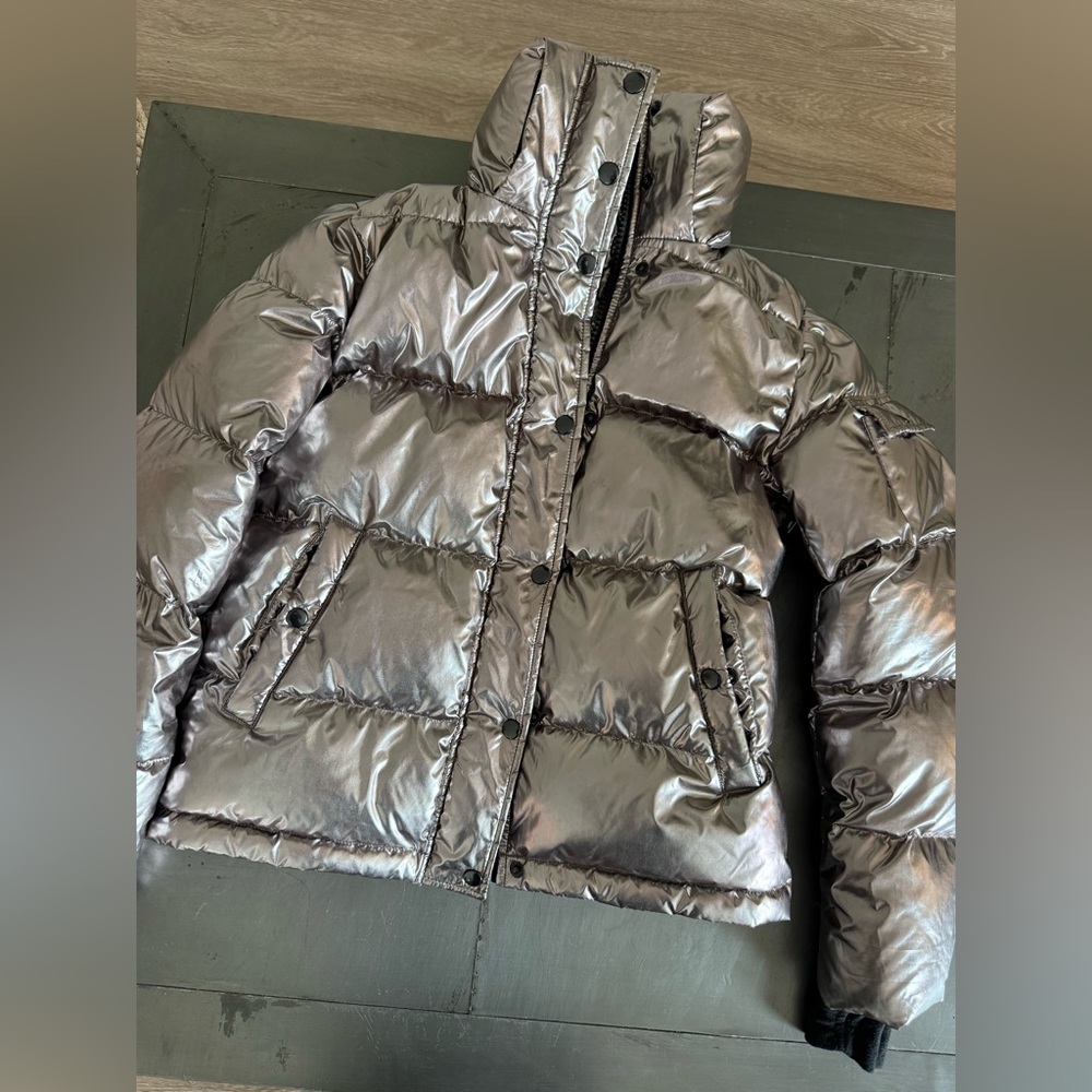 Aqua Metallic Puffer Jacket size XS